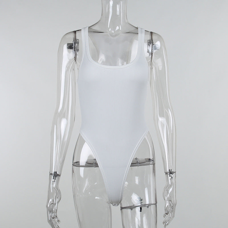 Seamless Tight Bodysuit Women White
