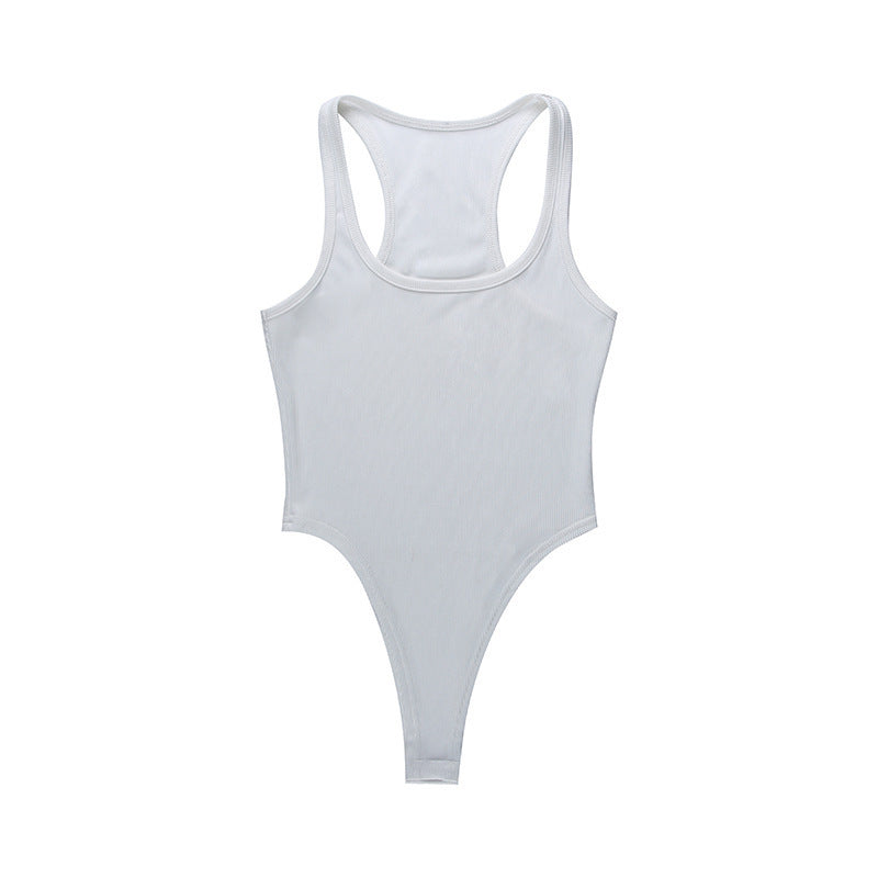 Seamless Tight Bodysuit Women White